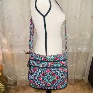 Vera Bradley: Disney Triple Zip Hipster in Mickey Medallion Pattern